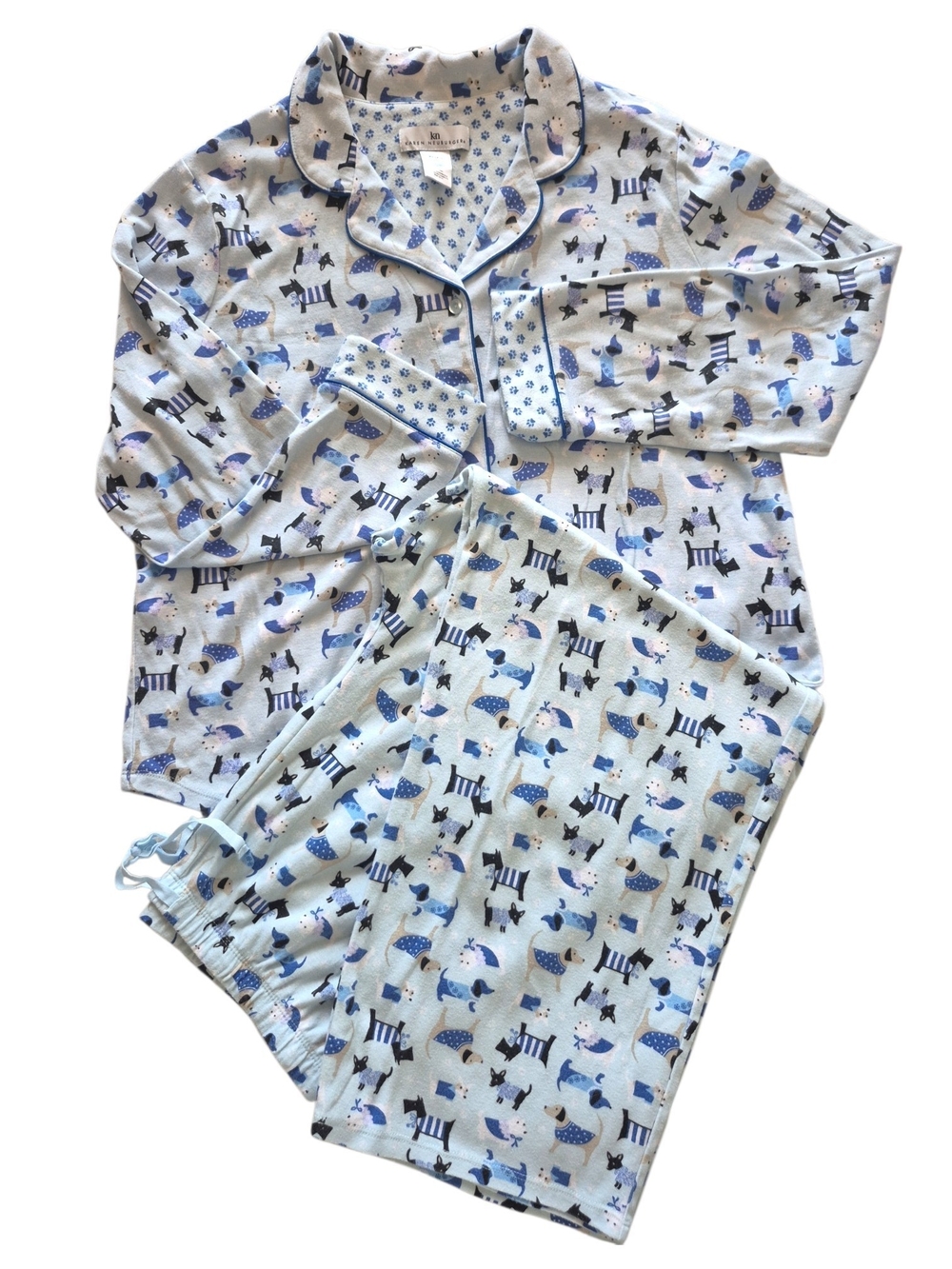 Karen Neuburger XL Dog Puppy Print Pajama Lounge Set Cotton Girlfriend PJs Comfy